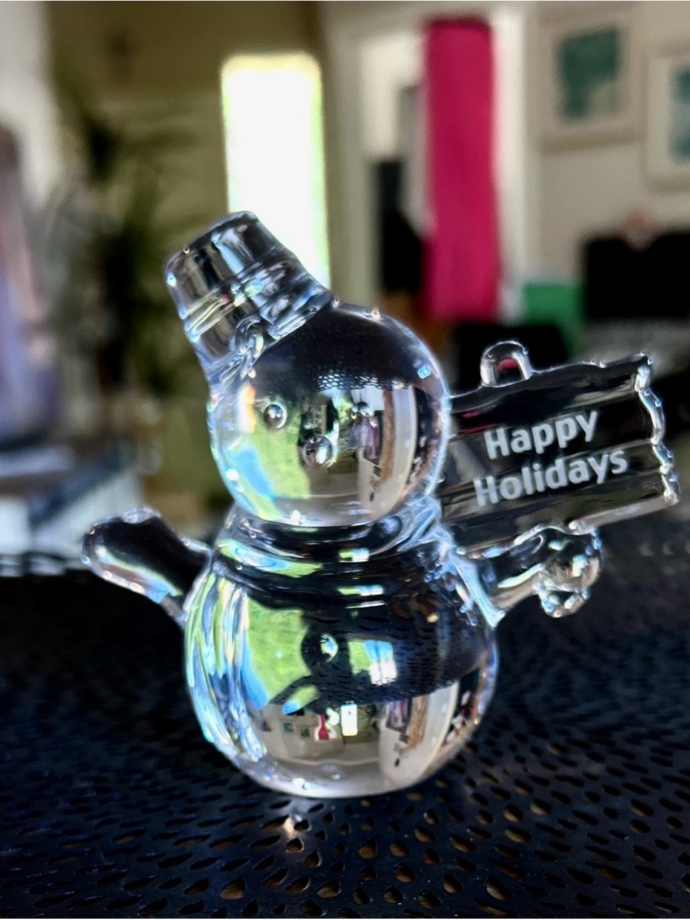 Hoya Lead Crystal Frosty Snowman Figure
Made in Japan
